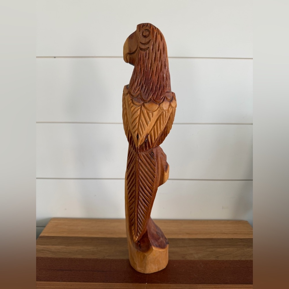 Vintage Marv Clarke Wood Sculpture Parrot
